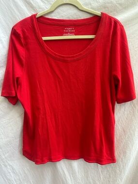 Talbots Bright Red Scoop Neck Short Sleeve Tee